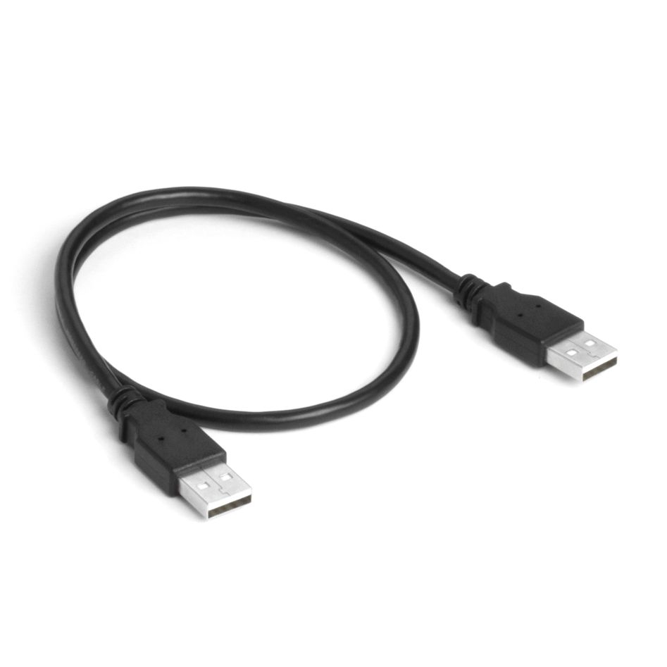Special USB 2.0 cable with 2x plug USB A male 30cm BLACK
