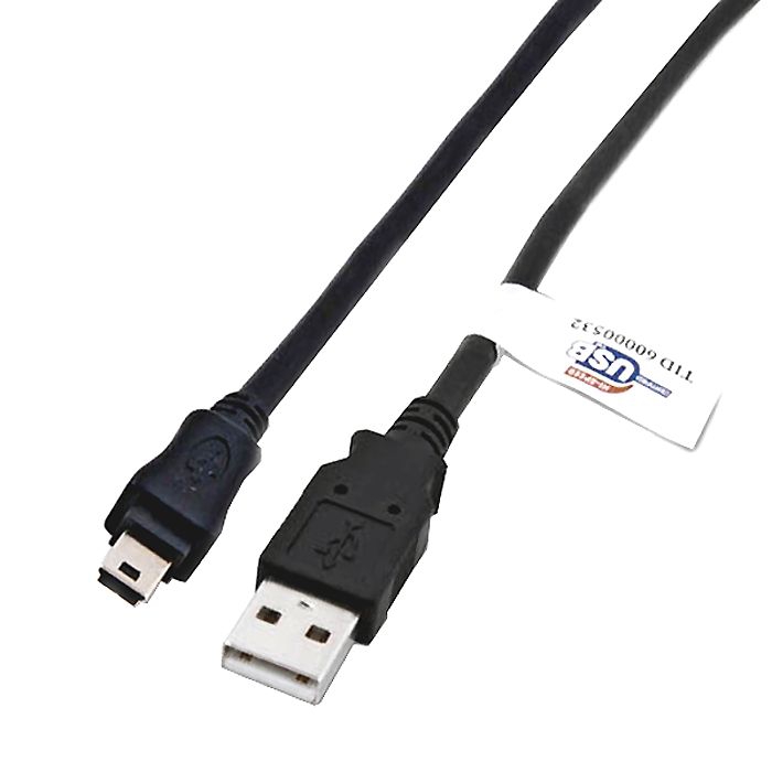 USB cable A to Mini B with thicker power lines PREMIUM+ certified 5m