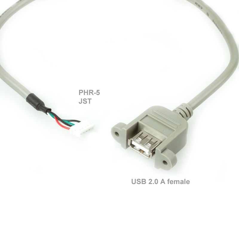 USB 2.0 cable A female mountable to JST PHR5, about 40cm
