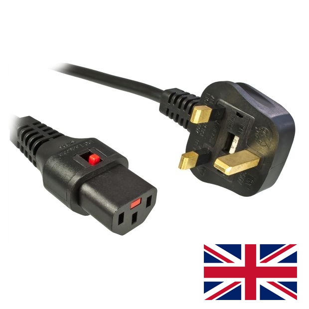 Power cord for UK+IRELAND locking type