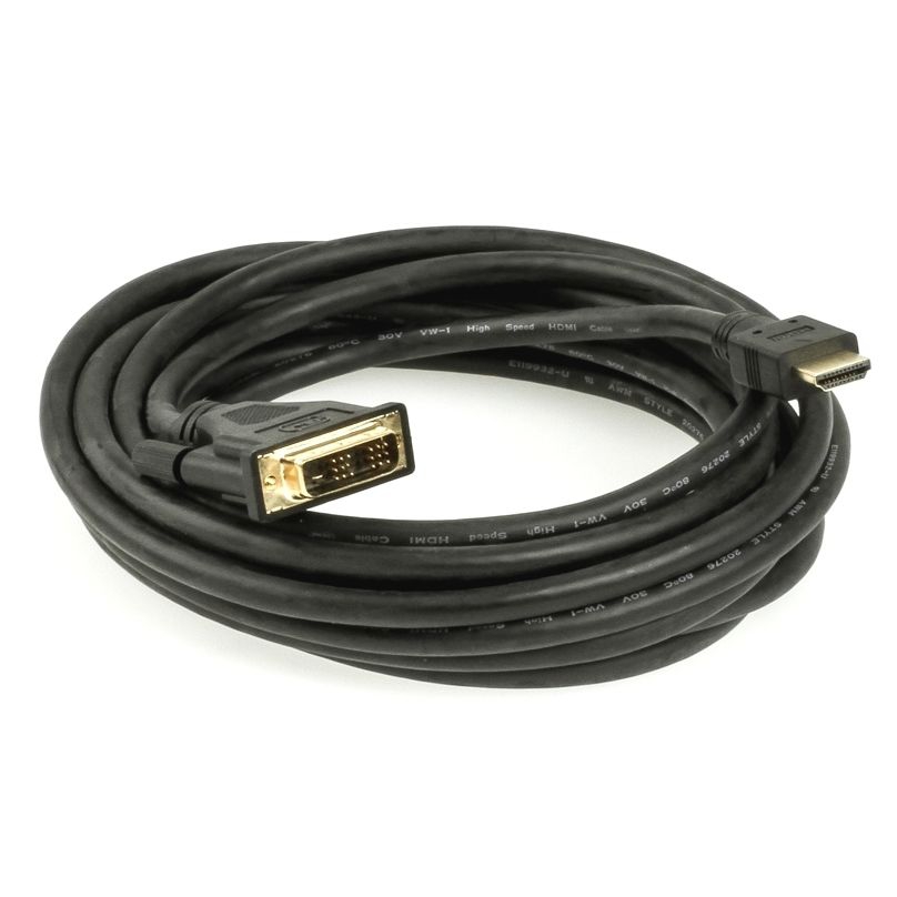 HDMI to DVI adapter cable, DVI plug type 18+1, 5m HDMI to DVI adapter cable, DVI plug type 18+1, 5m