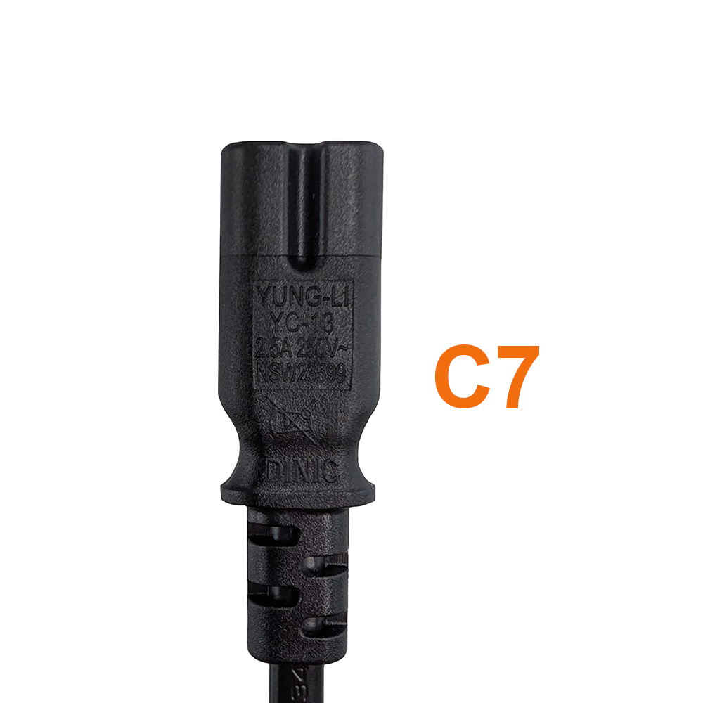Power cord with EURO8 plug for continental Europe 180cm