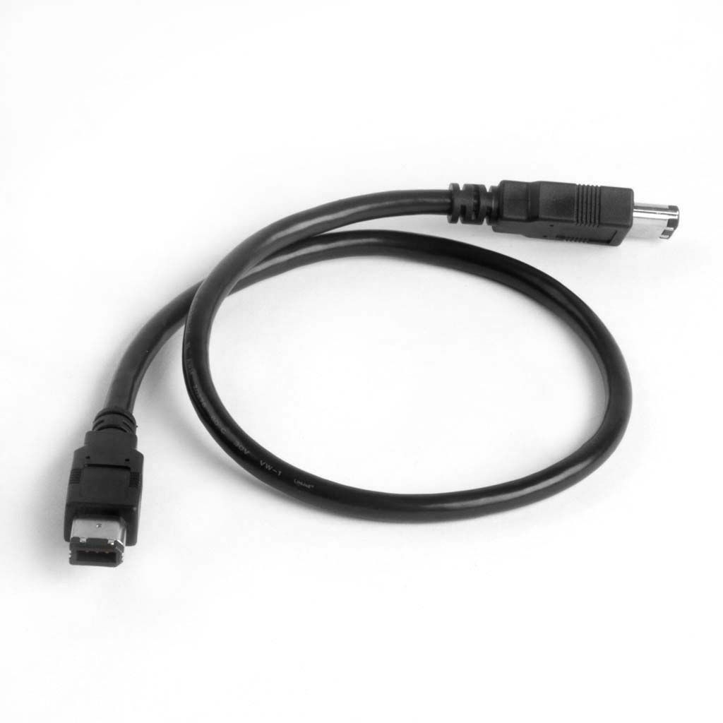 Short Firewire 400 cable 6 pin to 6 pin 50cm IEEE1394a compatible black