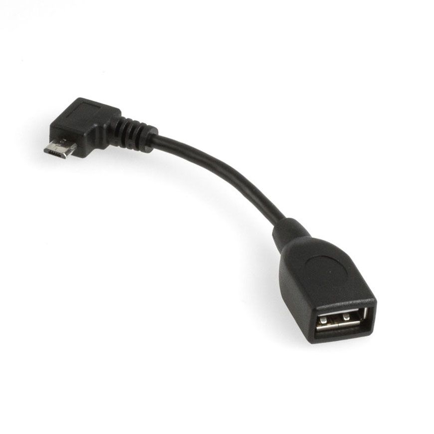 Adapter USB Micro B male LEFT ANGLED to USB A female OTG