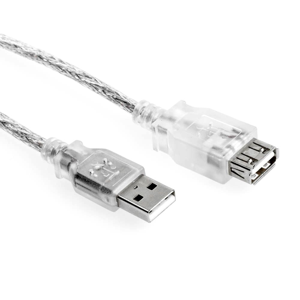 USB 2.0 extension cable A male to A female PREMIUM quality silver 3m