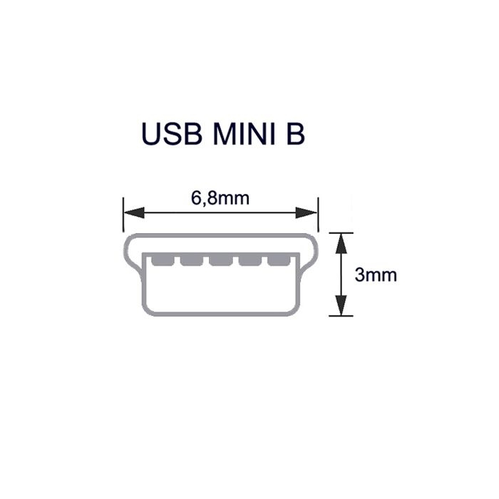 USB 2.0 cable: A to Mini-B, PREMIUM+ quality, 2 ferrite cores, extra thick 5V lines, 5m