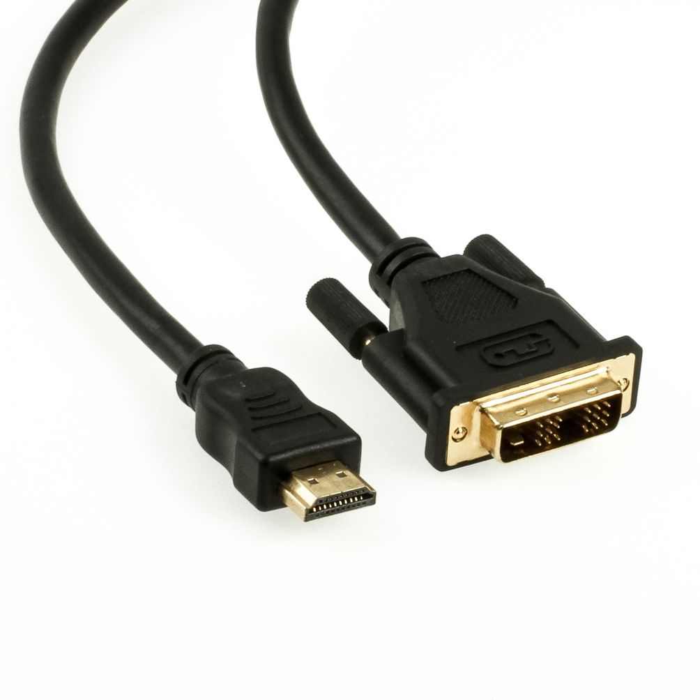 HDMI to DVI adapter cable, DVI plug type 18+1, 3m HDMI to DVI adapter cable, DVI plug type 18+1, 3m
