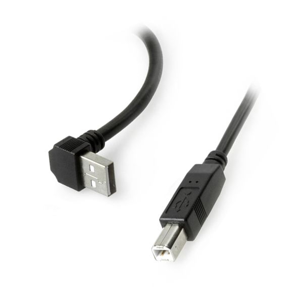 USB cable with right angled plug A 90° UP to B straight 3m
