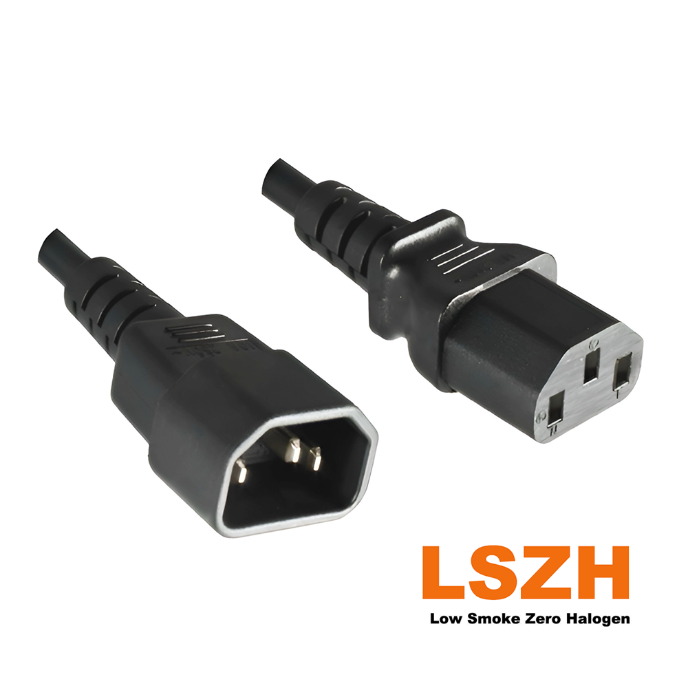 Power cord extension cable C13 to C14 with LSZH 1m