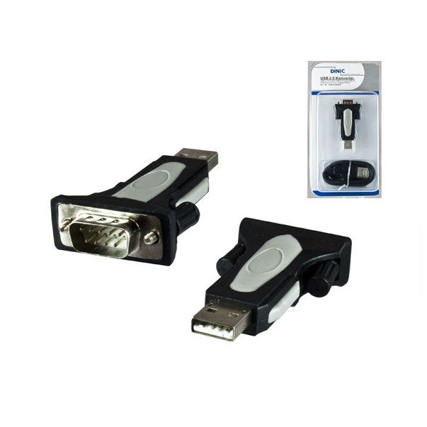 USB serial adapter for RS-232 with FTDI chip, 80cm cable included