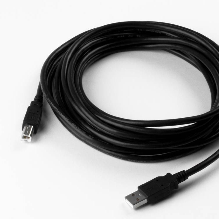 USB 2.0 cable AB with thicker power lines, PREMIUM+ certified, 5m