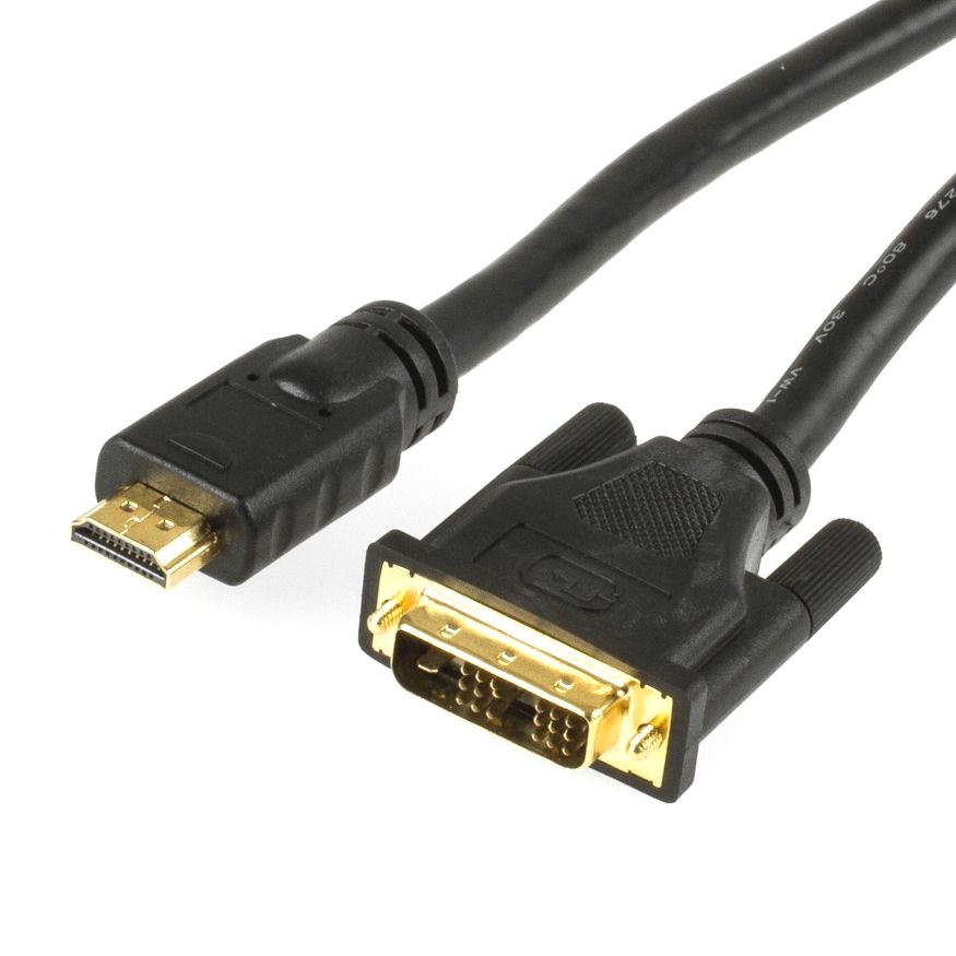 HDMI to DVI adapter cable, DVI plug type 18+1, 10m HDMI to DVI adapter cable, DVI plug type 18+1, 10m