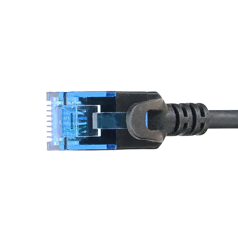 Cat.6A network cable 1x RJ45 angled UP, 1m