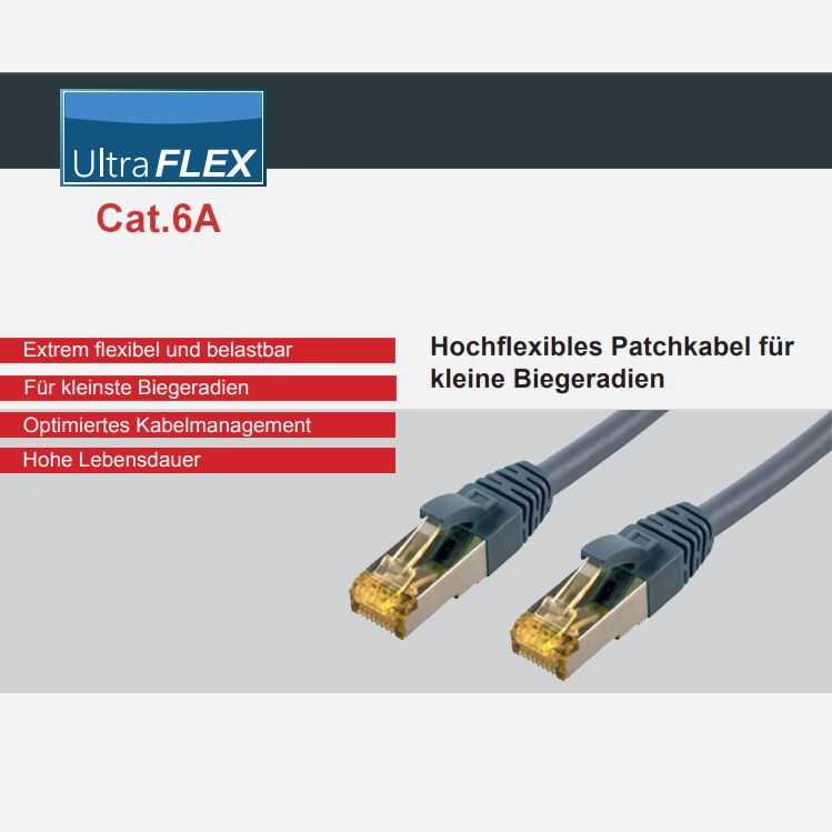 Cat.6a ULTRA FLEX patch cable LSZH S/FTP PIMF 2m