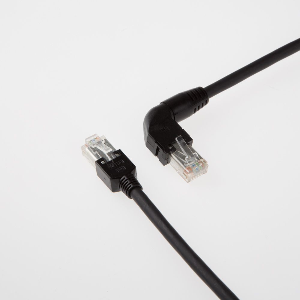 Ethernet patch cable 1x ANGLED LEFT Cat5e 1m
