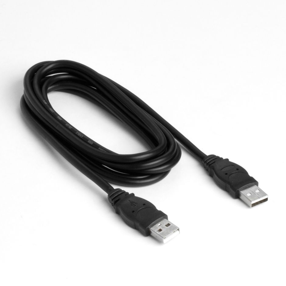 Special USB 2.0 cable with 2x plug USB A male 180cm BLACK