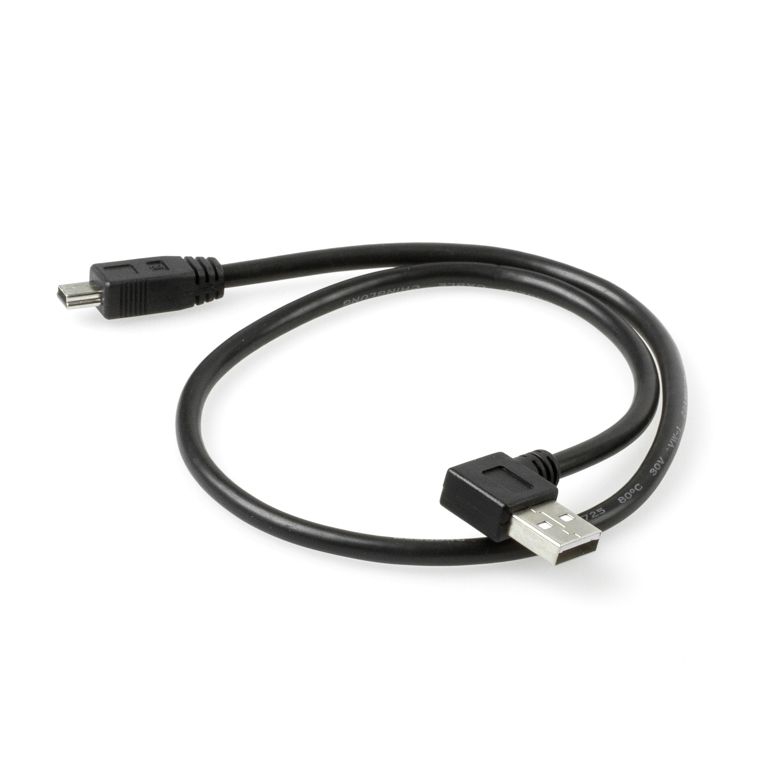 USB cable plug A angled RIGHT to mini B 50cm