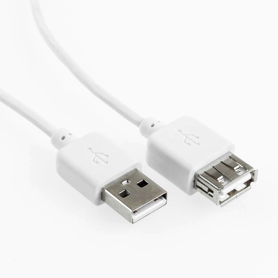 WHITEFLEX USB extension cable AA 2m WHITE
