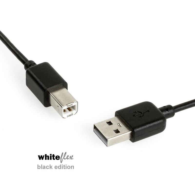 WHITEFLEX Black Edition USB 2.0 cable black + flexible 30cm