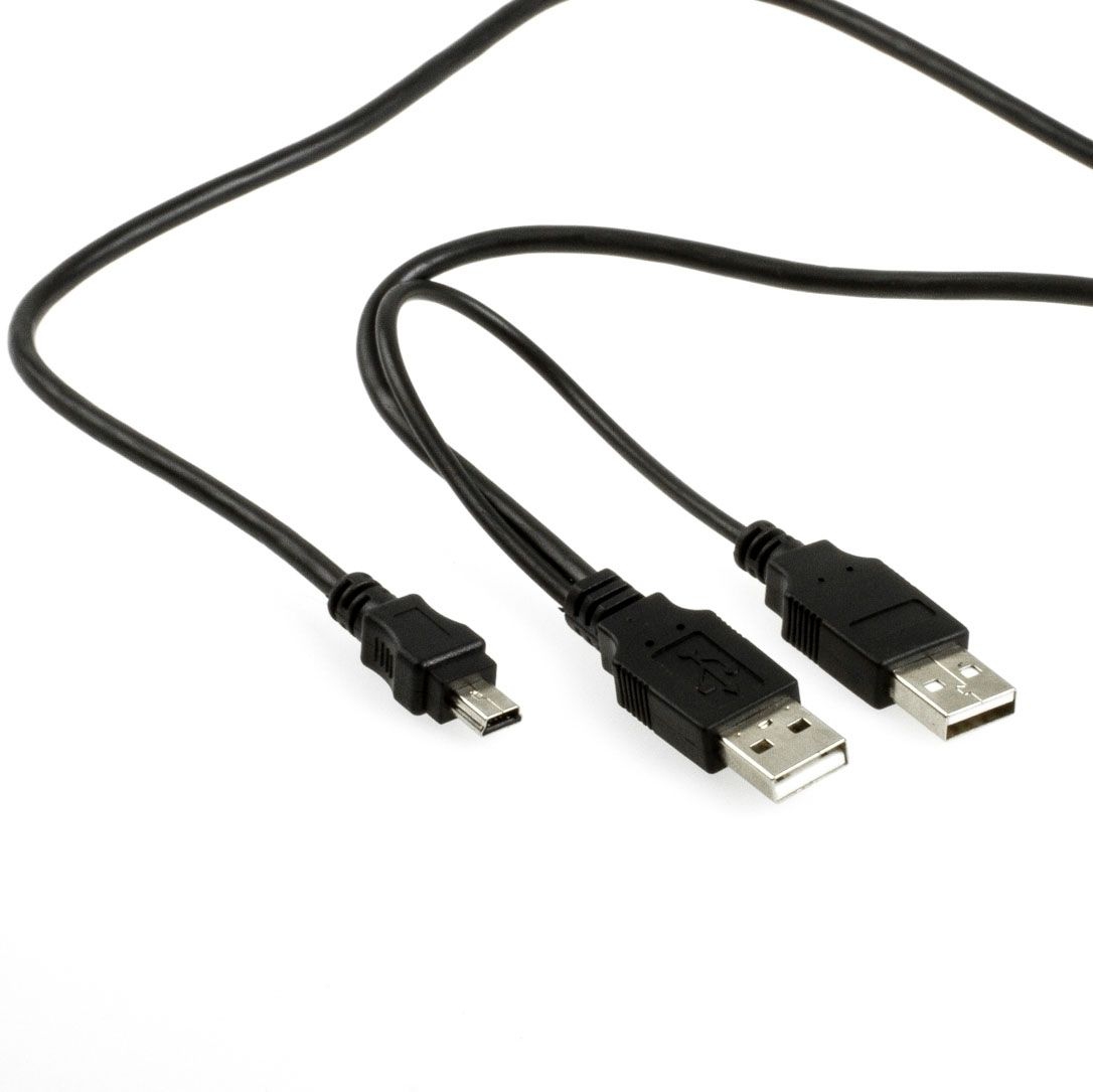 USB DUAL power Y cable 2x 500mA 1A 180cm