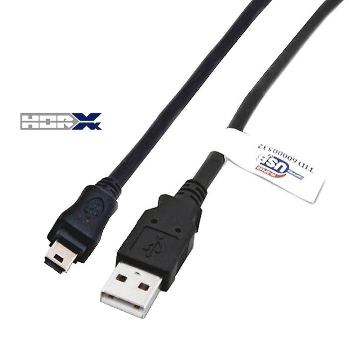 USB cable A to Mini B with thicker power lines PREMIUM+ certified 50cm