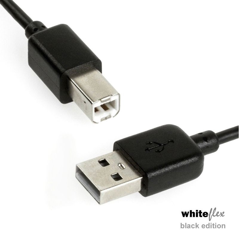 WHITEFLEX Black Edition USB 2.0 cable black + flexible 2m