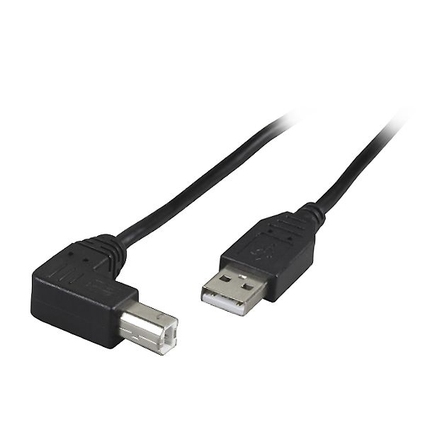 USB cable plug B 90° right angled DOWN 180cm USB cable plug B 90° right angled DOWN 180cm