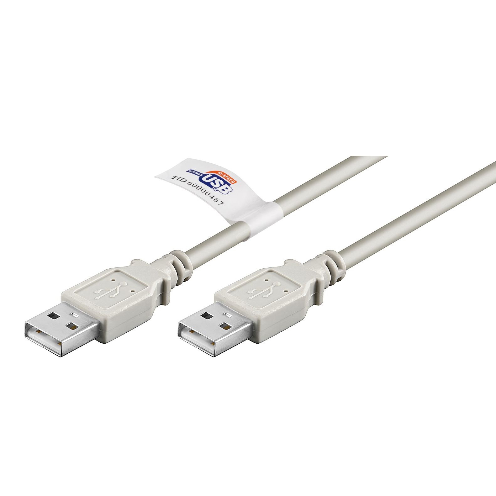 Special USB 2.0 cable with 2x plug USB A male 2m certified