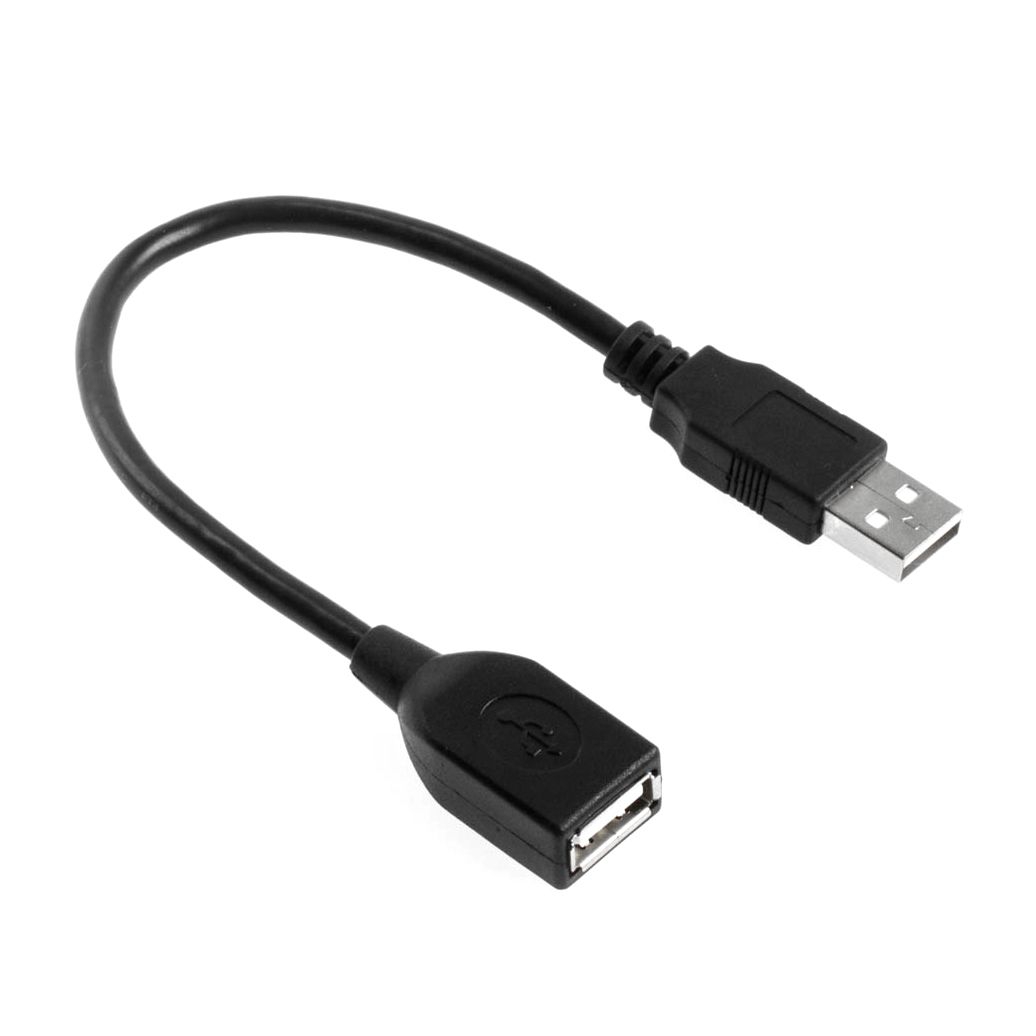 USB extension cable AA male-female about 20cm total length BLACK