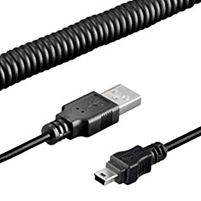USB spiral connection cable USB A to MINI B 40cm-100cm