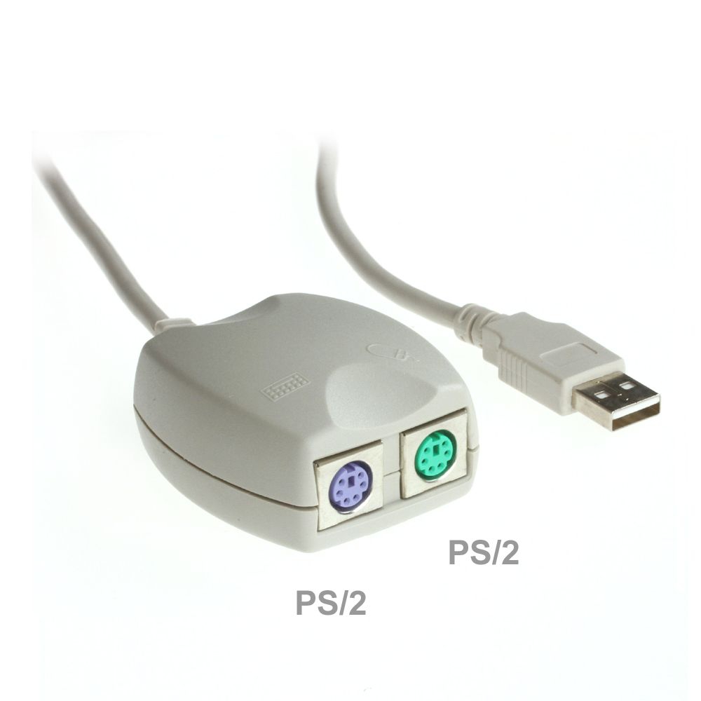 USB to PS2 adapter for PS2 keyboard + PS2 mouse
