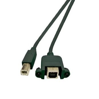 Mountable USB cable B-female B-male 50cm screw distance 28.7mm