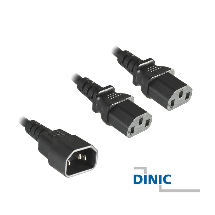 Y power cord for 2 devices, C14 to 2x C13, 2m