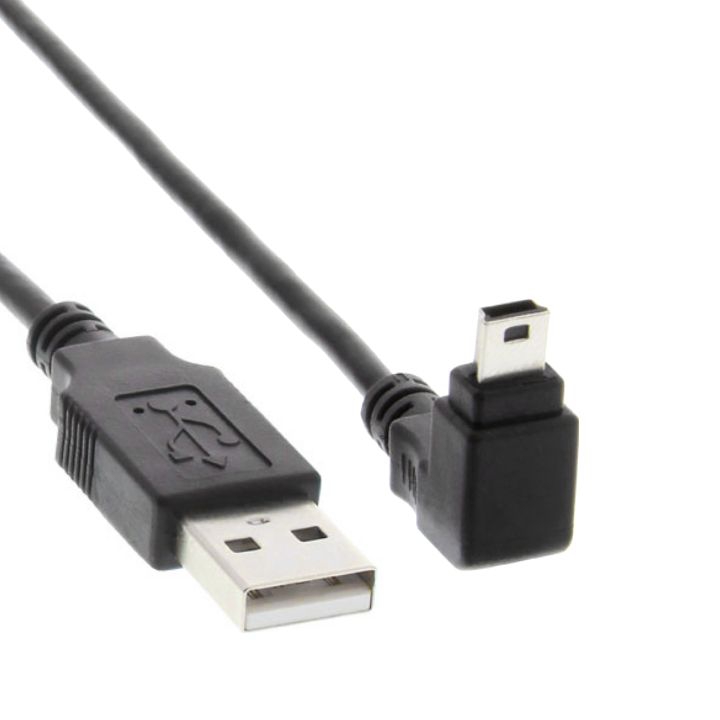 USB cable A to Mini-B plug ANGLED UP 50cm