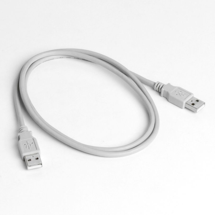 Special USB 2.0 cable with 2x plug USB A male 1m GREY