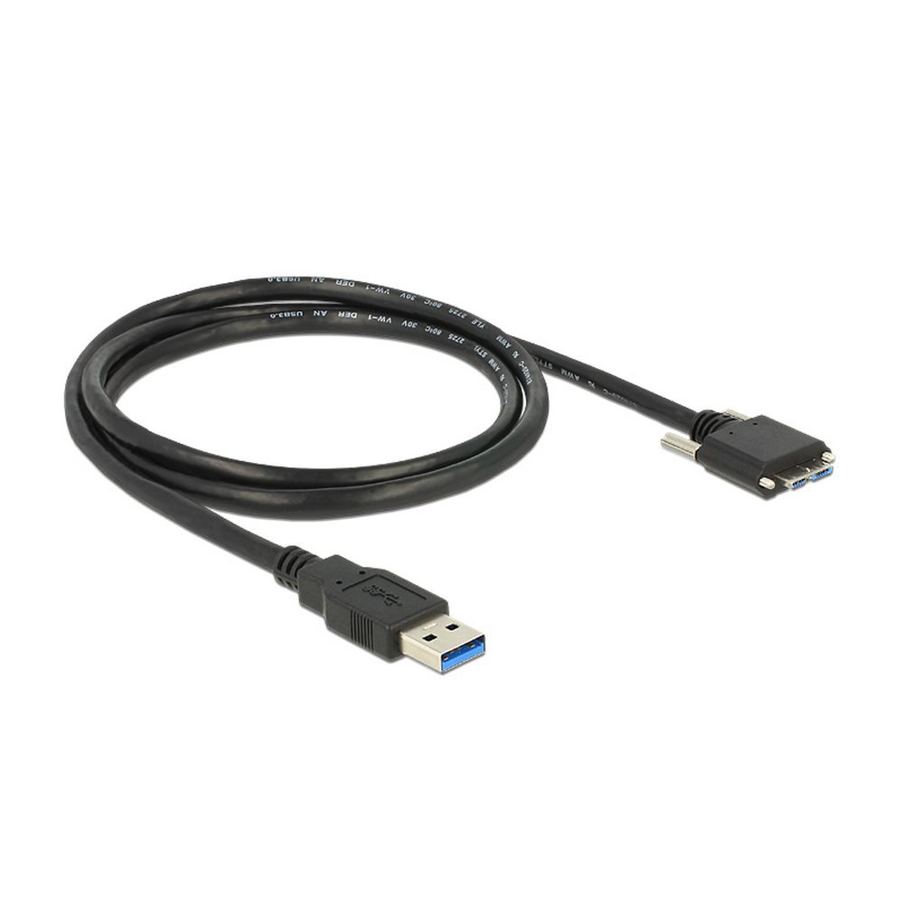 USB 3.0 cable plug A to MICRO B with screws 1m