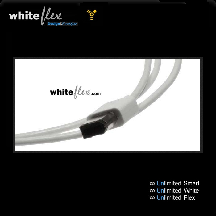 WHITEFLEX Firewire 400 cable 6 to 6 pins white + flexible 2m (minimum order qty 500 pcs)