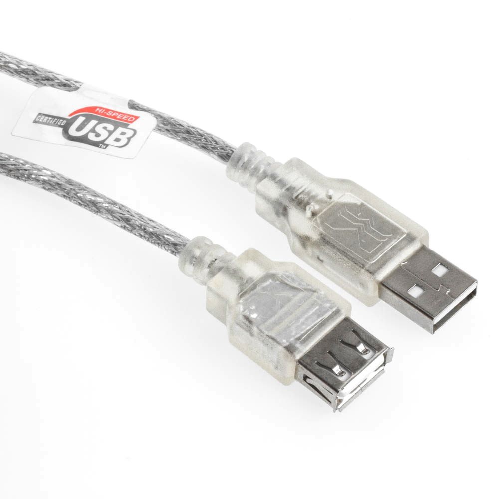 USB 2.0 extension cable A male to A female PREMIUM quality silver 5m