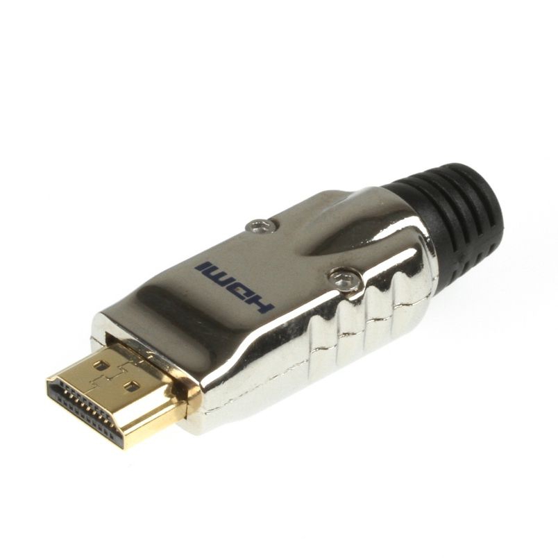 HDMI A plug male with metall housing, solder type