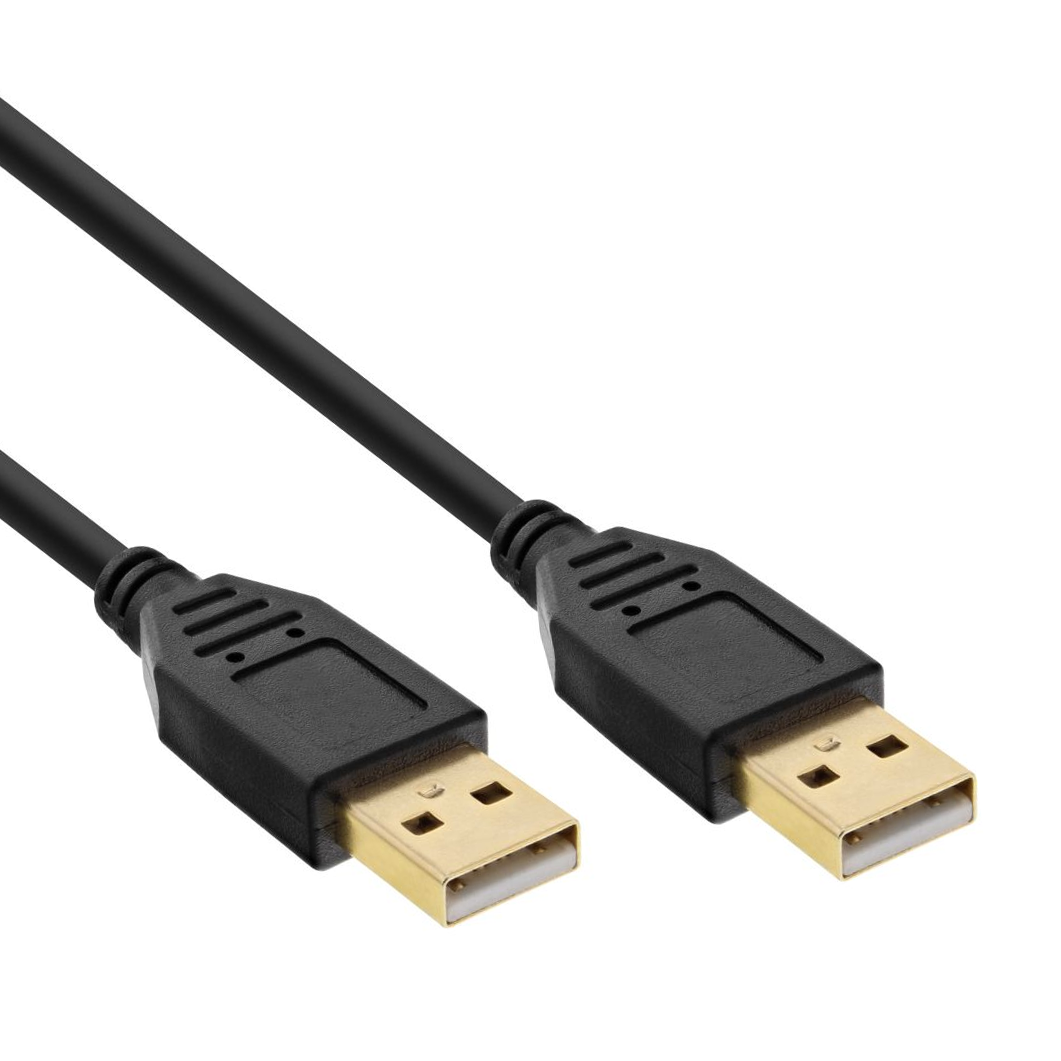 Special USB 2.0 cable with 2x plug A male , UL cable material, 5m