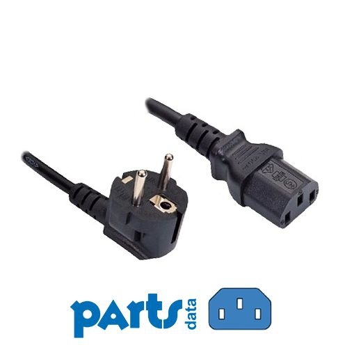 Power cord for Continental Europe CEE 7/7 E+F 90° to C13 180cm