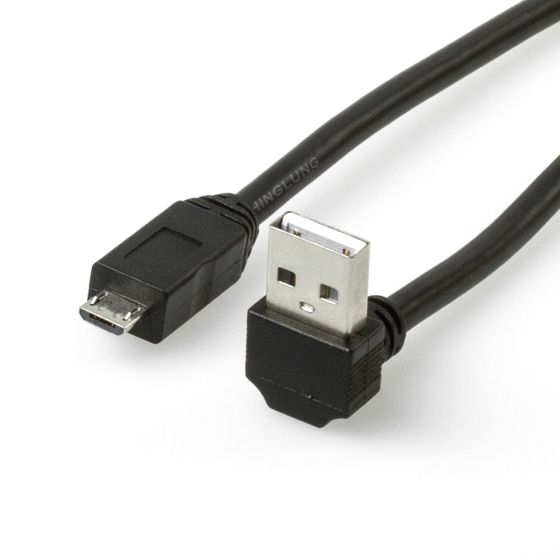 USB cable A angled to Micro B straight 150cm