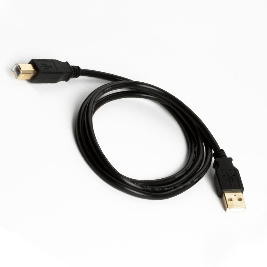 USB 2.0 cable AB PREMIUM quality, gold plated plugs, black, 1m