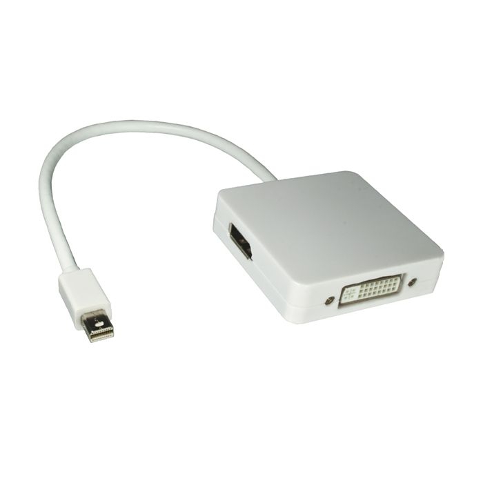 Combo adapter Mini-DisplayPort to DVI, HDMI or DisplayPort