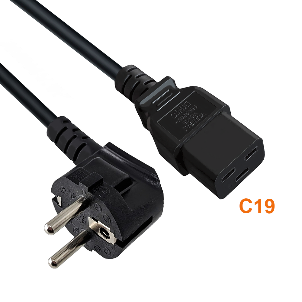 Power cord CEE 7/7 E+F to IEC320 C19 5m