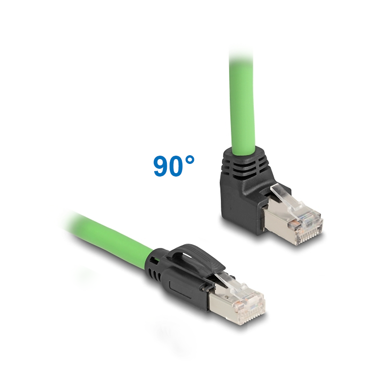 Cat.6A network cable 1x RJ45 angled UP, PUR (TPU), 1m