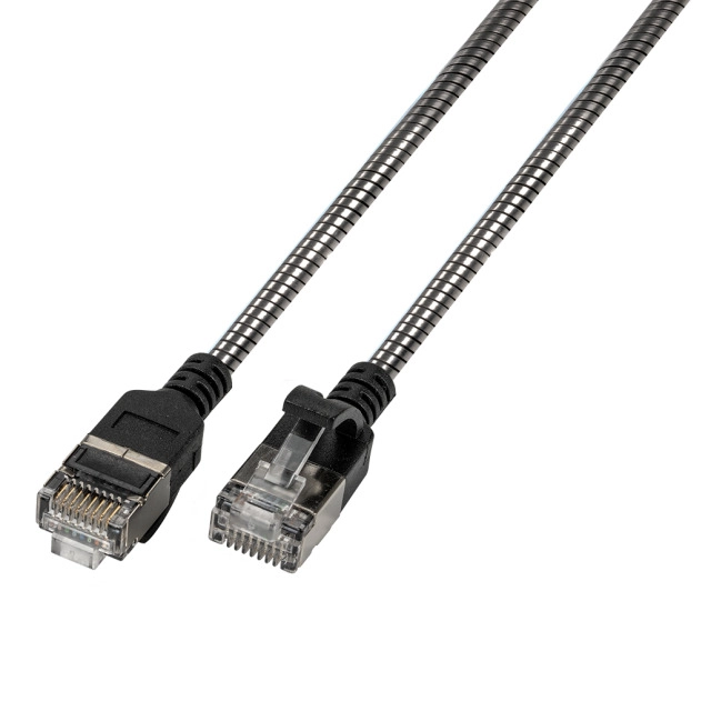 HORXX Cat.6A patch cable steel-armoured + test protocol, 15cm