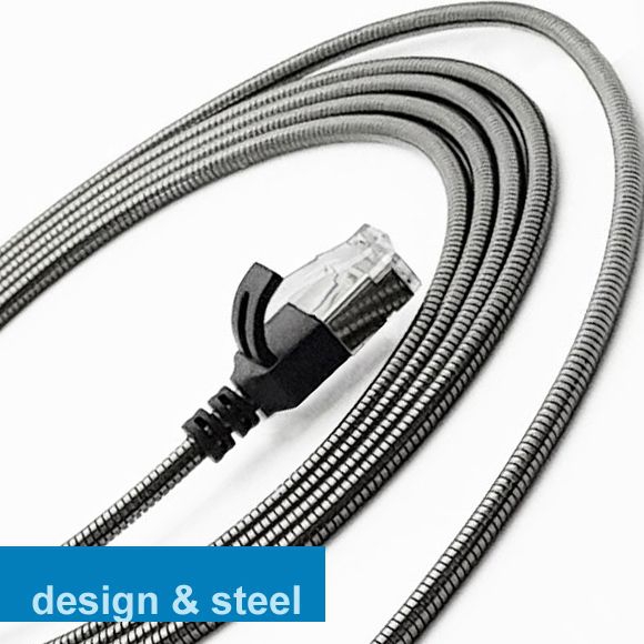 HORXX Cat.6A patch cable steel-armoured + test protocol, 15cm