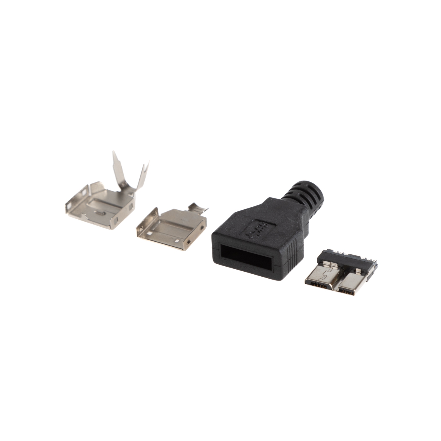 USB 3.0 plug MICRO B male, solder type (with hood)
