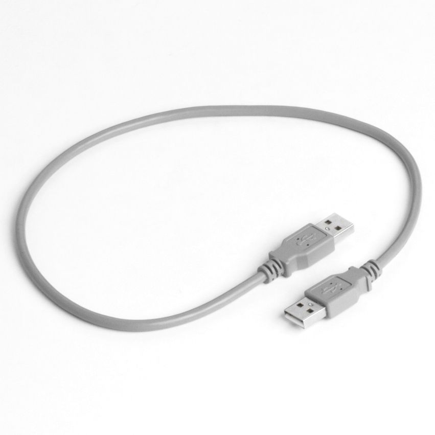 Special USB 2.0 cable with 2x plug USB A male 50cm GREY